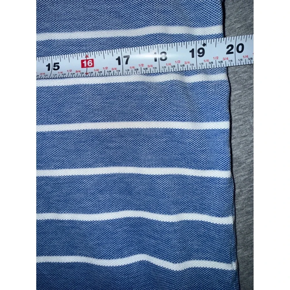 Brooks Brothers Mens Slim Fit Striped Polo Shirt Blue Preppy SEE NOTES ON SIZING